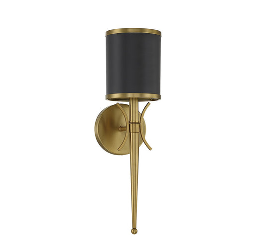 Savoy House 9-9944-1-143 One Light Wall Sconce, Matte Black w/Warm Brass (2)
