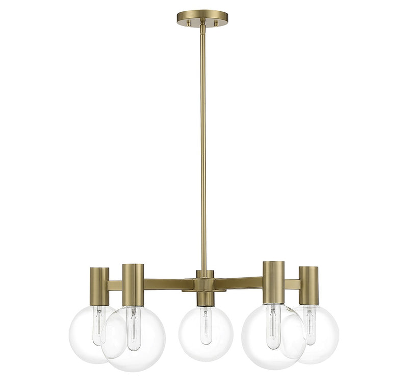 Savoy House 1-3073-5-322 Five Light Chandelier, Warm Brass (2)