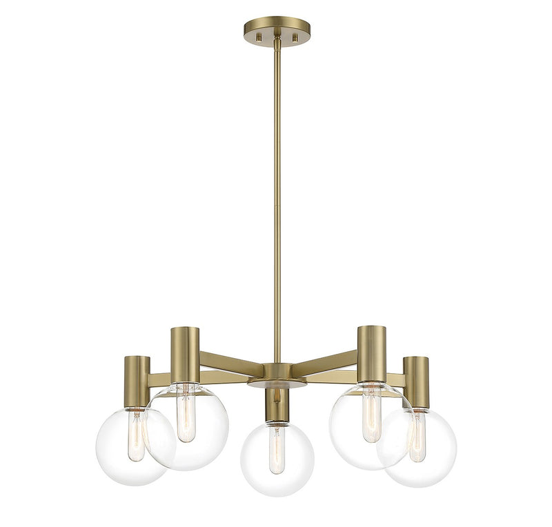Savoy House 1-3073-5-322 Five Light Chandelier, Warm Brass (3)