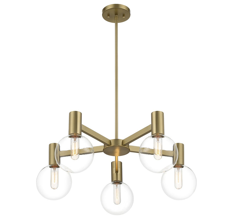 Savoy House 1-3073-5-322 Five Light Chandelier, Warm Brass (4)