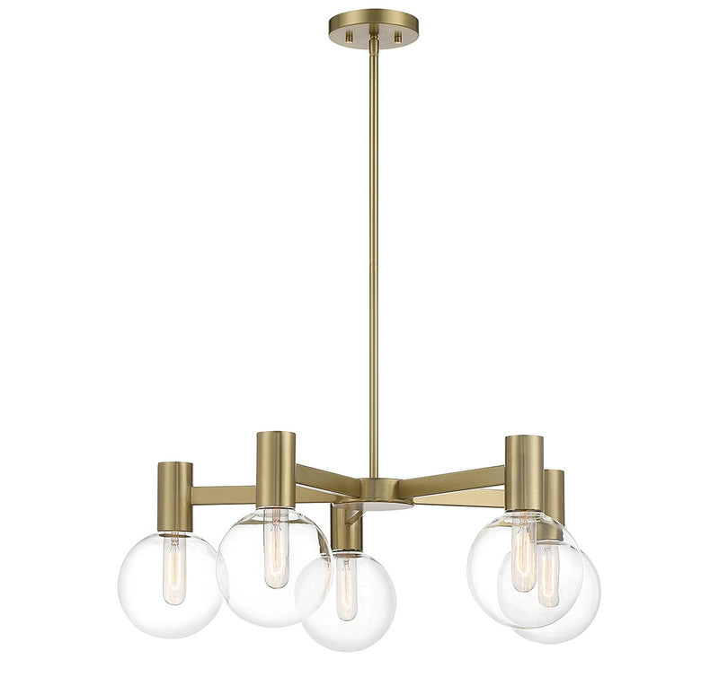 Savoy House 1-3073-5-322 Five Light Chandelier, Warm Brass (5)
