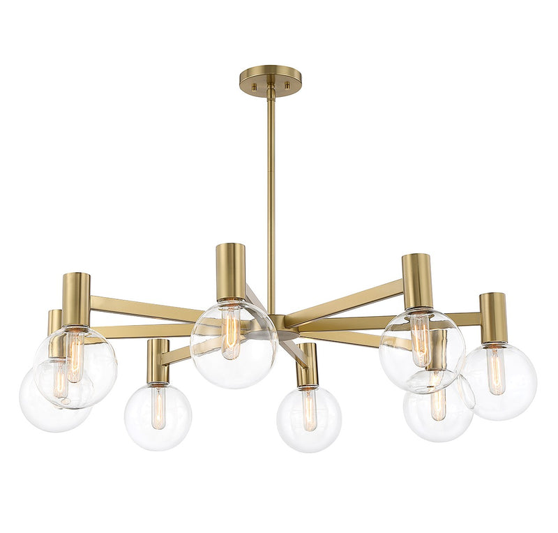 Savoy House 1-3074-8-322 Eight Light Chandelier, Warm Brass (5)