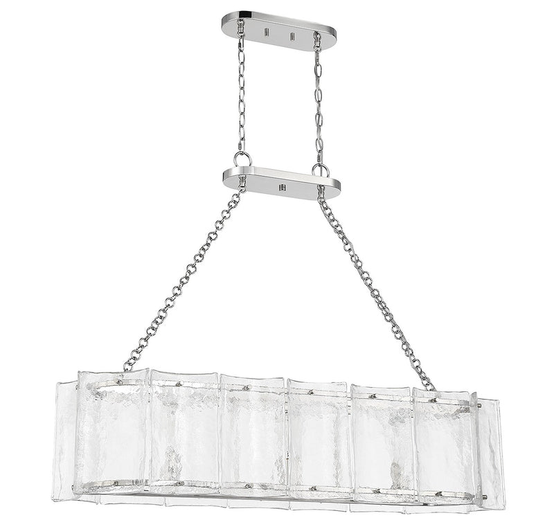 Savoy House 1-8203-3-109 Three Light Linear Chandelier, Polished Nickel (2)