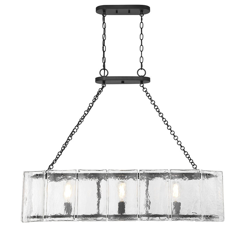 Savoy House 1-8203-3-89 Three Light Linear Chandelier, Matte Black (3)