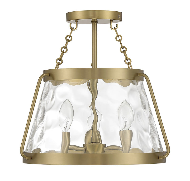 Savoy House 6-1802-3-322 Three Light Semi-Flush Mount, Warm Brass (2)