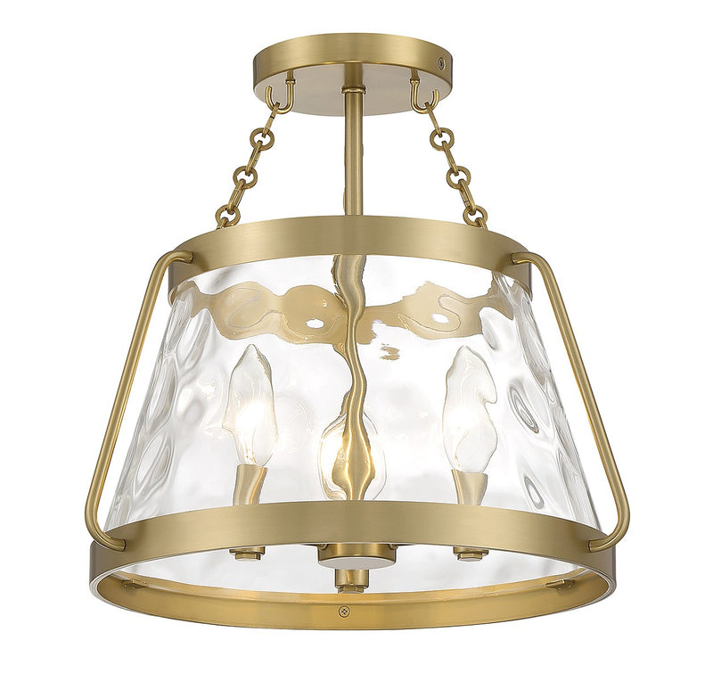 Savoy House 6-1802-3-322 Three Light Semi-Flush Mount, Warm Brass (3)