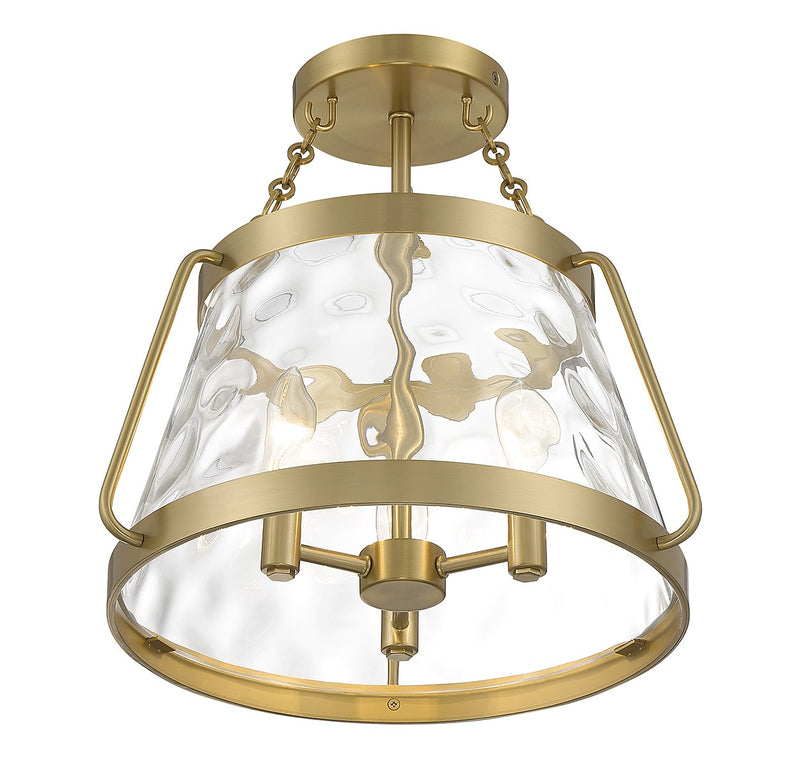 Savoy House 6-1802-3-322 Three Light Semi-Flush Mount, Warm Brass (4)