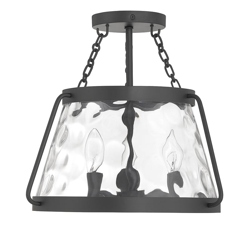 Savoy House 6-1802-3-89 Three Light Semi-Flush Mount, Matte Black (2)