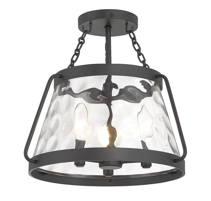 Savoy House 6-1802-3-89 Three Light Semi-Flush Mount, Matte Black (3)