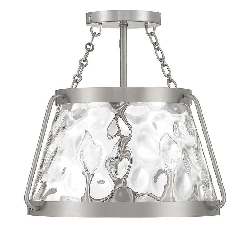 Savoy House 6-1802-3-SN Three Light Semi-Flush Mount, Satin Nickel (2)