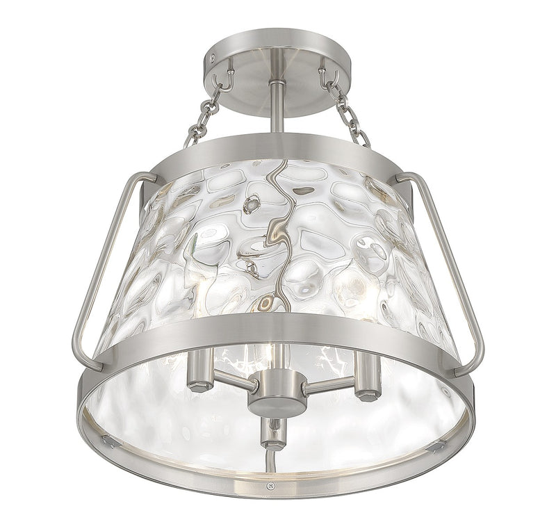 Savoy House 6-1802-3-SN Three Light Semi-Flush Mount, Satin Nickel (3)