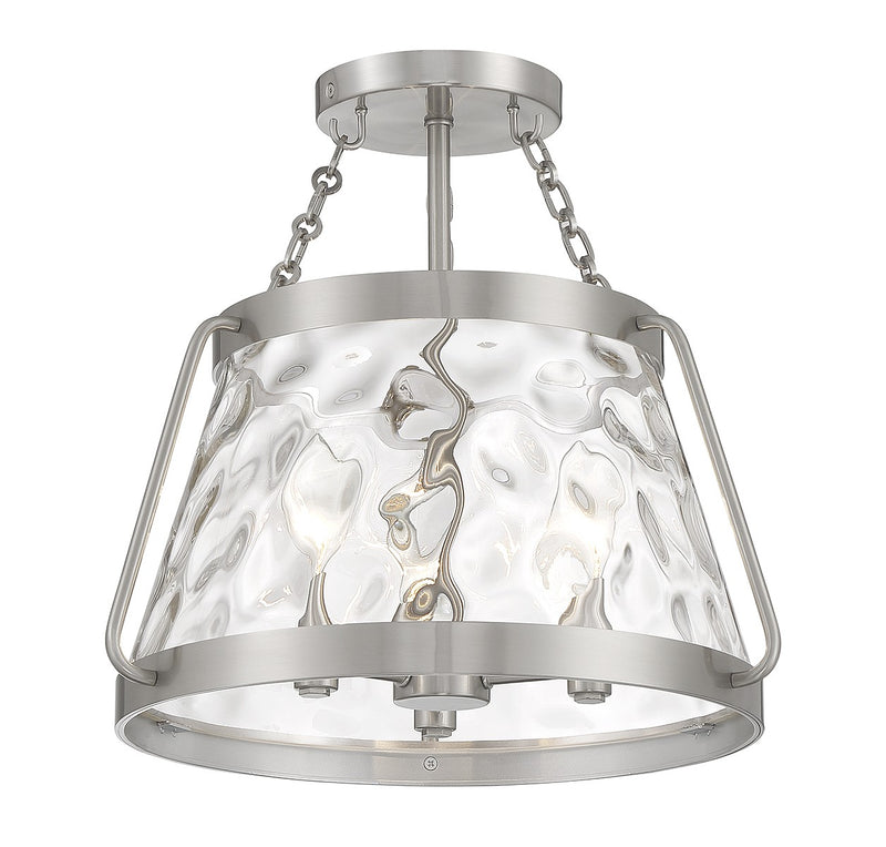 Savoy House 6-1802-3-SN Three Light Semi-Flush Mount, Satin Nickel (4)