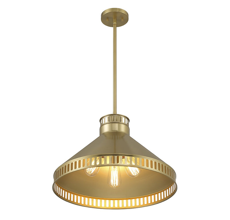 Savoy House 7-8801-3-322 Three Light Pendant, Warm Brass (4)