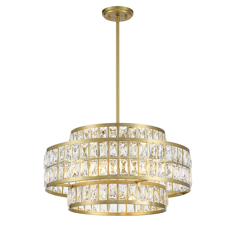 Savoy House 7-9046-4-322 Four Light Pendant, Warm Brass (3)