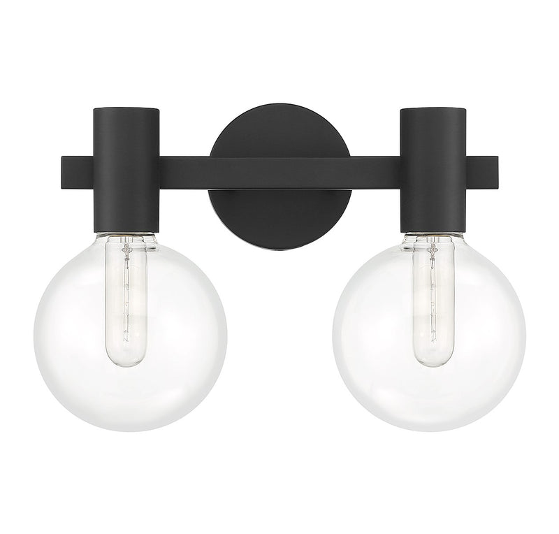 Savoy House 8-3076-2-BK Two Light Bathroom Vanity, Matte Black (2)