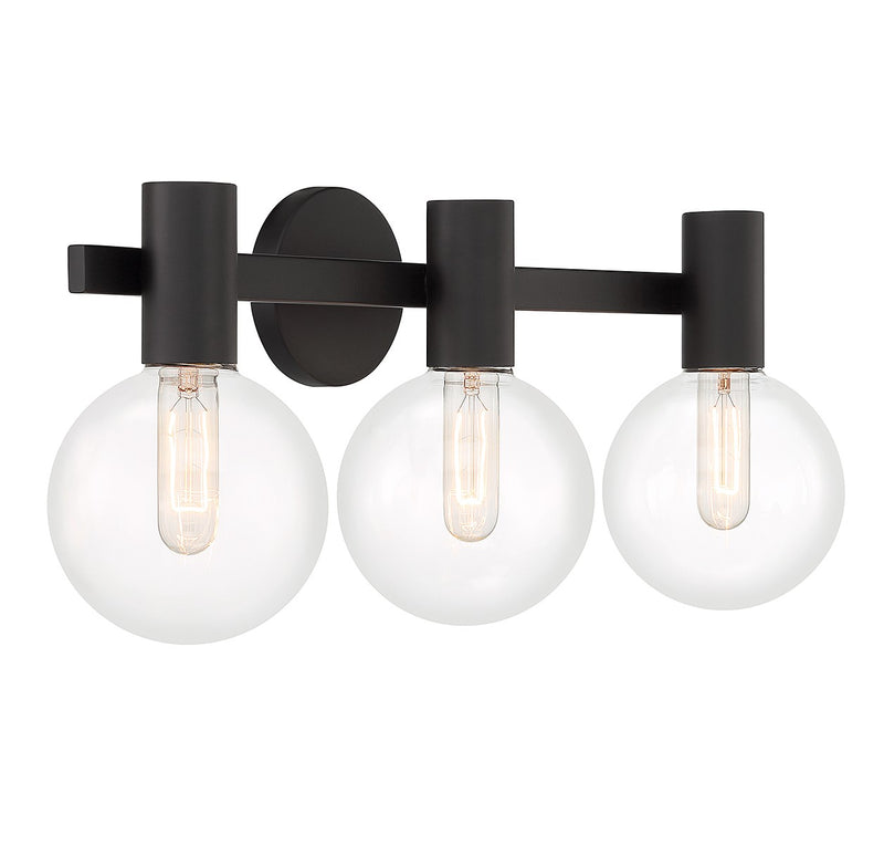 Savoy House 8-3076-3-BK Three Light Bathroom Vanity, Matte Black (4)