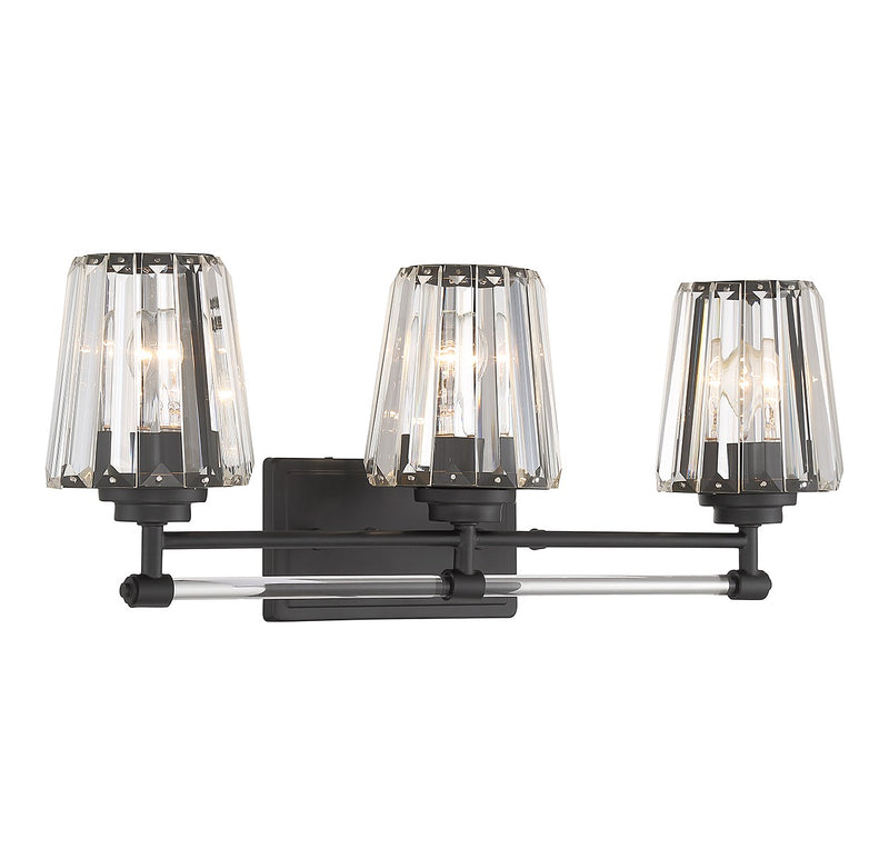 Savoy House 8-6001-3-BK Three Light Bathroom Vanity, Matte Black (3)