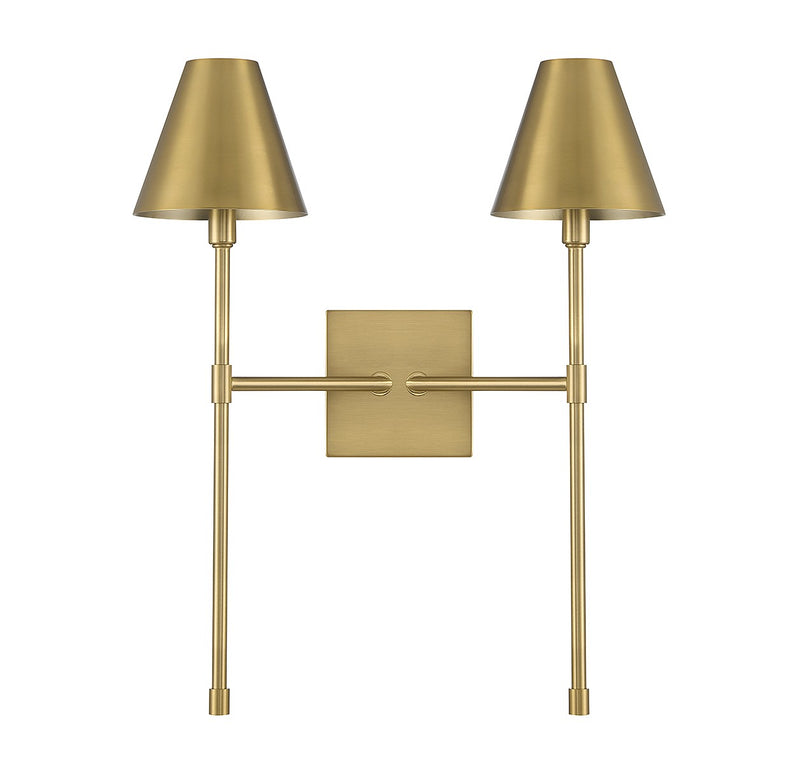 Savoy House 9-5202-2-322 Two Light Wall Sconce, Warm Brass (2)