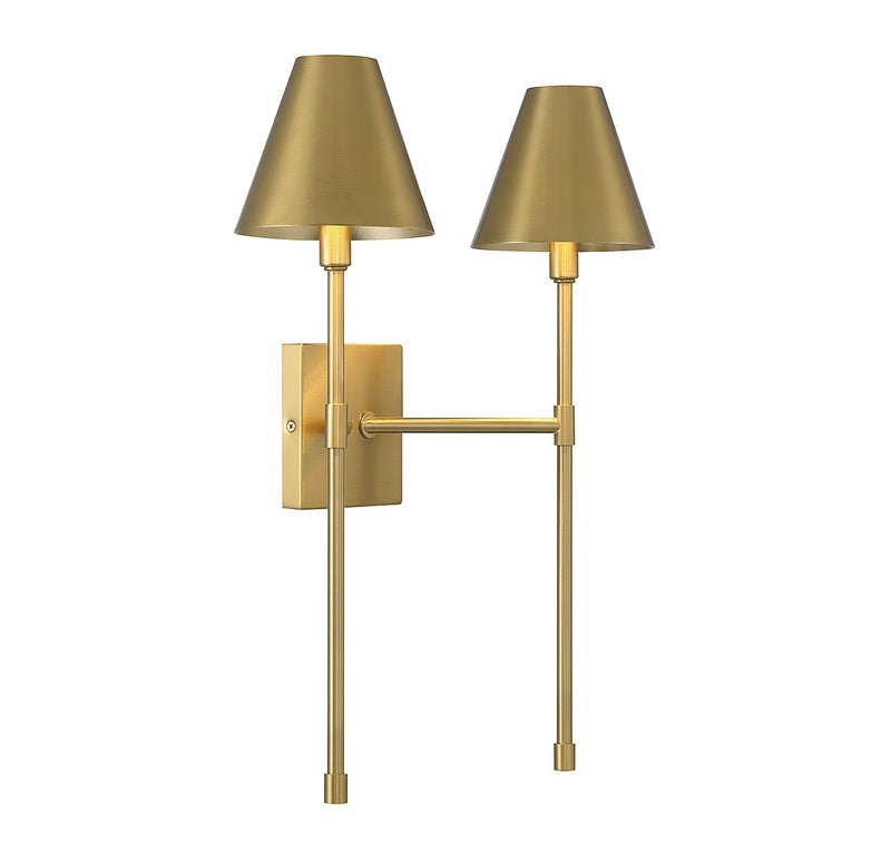 Savoy House 9-5202-2-322 Two Light Wall Sconce, Warm Brass (4)