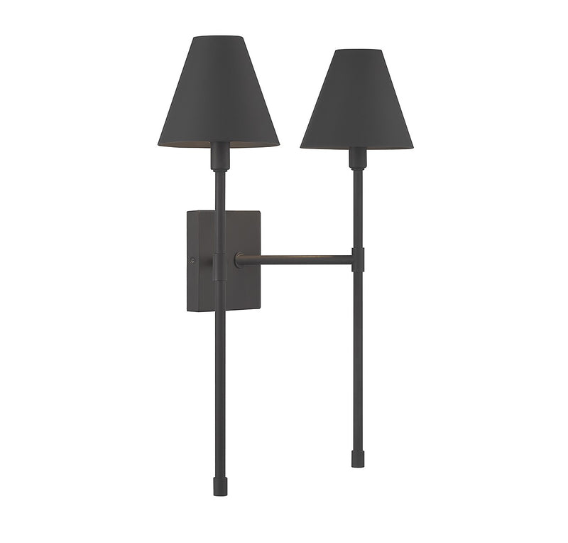 Savoy House 9-5202-2-89 Two Light Wall Sconce, Matte Black (4)