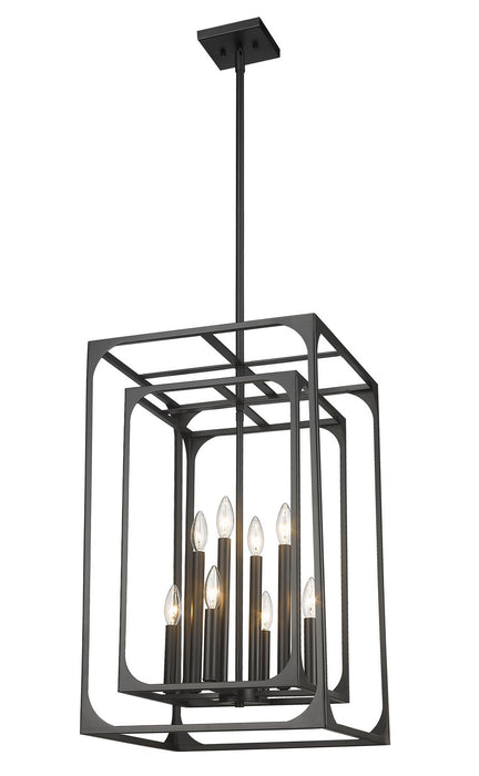 Z-Lite 3038-8MB Easton Eight Light Chandelier, Matte Black Alternate Image 2.jpg