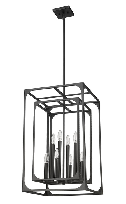 Z-Lite 3038-8MB Easton Eight Light Chandelier, Matte Black Alternate Image 3.jpg