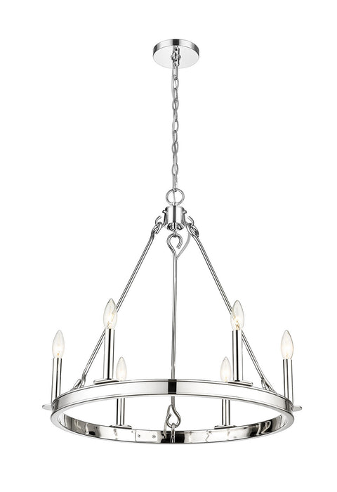 Z-Lite 482R-6PN Barclay Six Light Chandelier, Polished Nickel Alternate Image 2.jpg