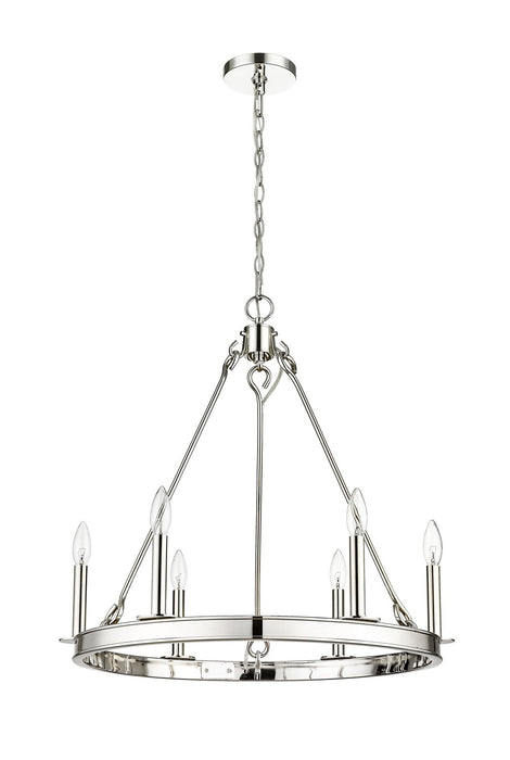 Z-Lite 482R-6PN Barclay Six Light Chandelier, Polished Nickel Alternate Image 3.jpg