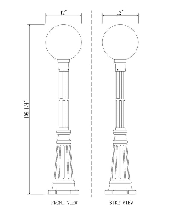 Z-Lite 597PHB-519P-BK Laurent One Light Outdoor Post Mount, Black Alternate Image.jpg