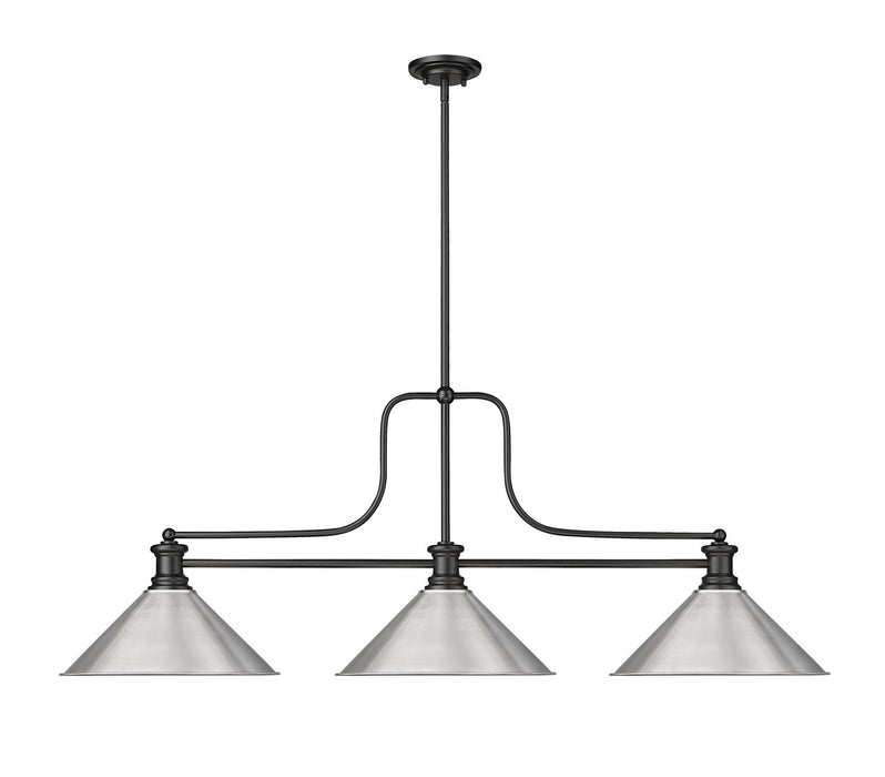 Z-Lite 725-3MB-BN15 Melange Three Light Island Pendant, Matte Black Alternate Image.jpg