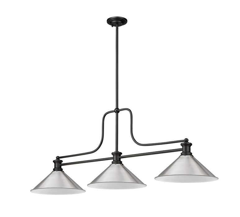 Z-Lite 725-3MB-BN15 Melange Three Light Island Pendant, Matte Black Alternate Image 3.jpg