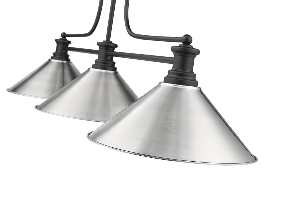 Z-Lite 725-3MB-BN15 Melange Three Light Island Pendant, Matte Black Alternate Image 4.jpg