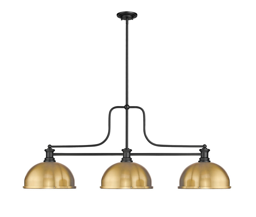 Z-Lite 725-3MB-D12HBR Melange Three Light Island Pendant, Matte Black Alternate Image.jpg