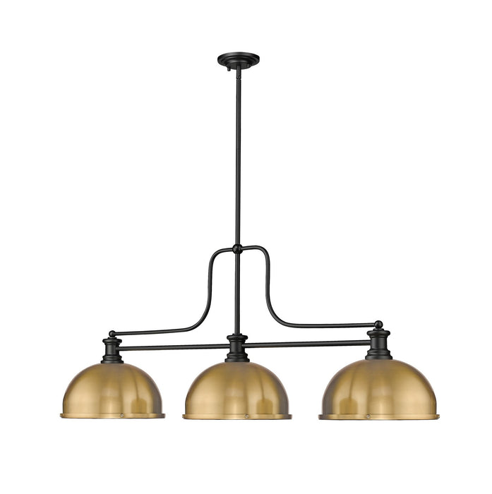 Z-Lite 725-3MB-D12HBR Melange Three Light Island Pendant, Matte Black Alternate Image 2.jpg