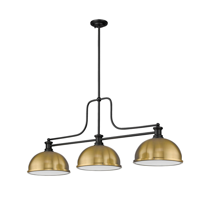 Z-Lite 725-3MB-D12HBR Melange Three Light Island Pendant, Matte Black Alternate Image 3.jpg