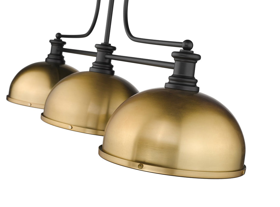 Z-Lite 725-3MB-D12HBR Melange Three Light Island Pendant, Matte Black Alternate Image 4.jpg