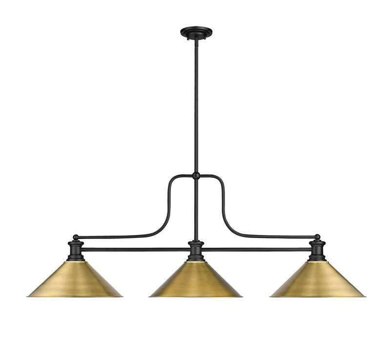 Z-Lite 725-3MB-RB15 Melange Three Light Island Pendant, Matte Black Alternate Image.jpg