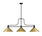 Z-Lite 725-3MB-RB15 Melange Three Light Island Pendant, Matte Black Alternate Image.jpg