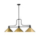 Z-Lite 725-3MB-RB15 Melange Three Light Island Pendant, Matte Black Alternate Image 2.jpg