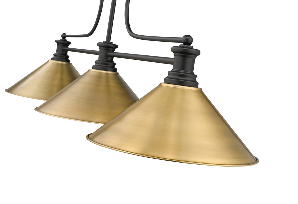 Z-Lite 725-3MB-RB15 Melange Three Light Island Pendant, Matte Black Alternate Image 4.jpg