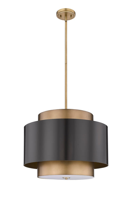 Z-Lite 739P24-BRZ-RB Harlech Three Light Pendant, Bronze / Rubbed Brass Alternate Image 3.jpg