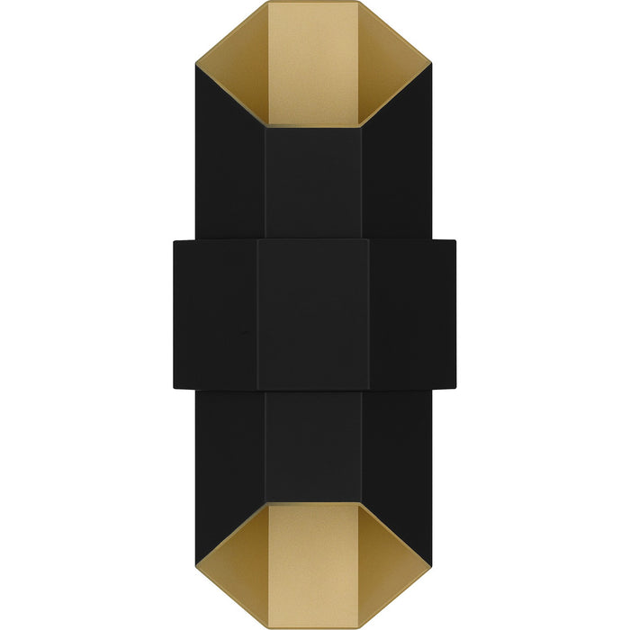 Quoizel CHS8307MBKG Chasm LED Outdoor Wall Mount, Matte Black Gold Alternate Image.jpg