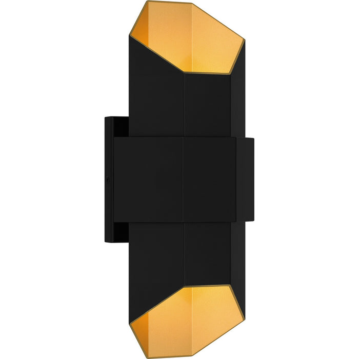Quoizel CHS8307MBKG Chasm LED Outdoor Wall Mount, Matte Black Gold Alternate Image 2.jpg