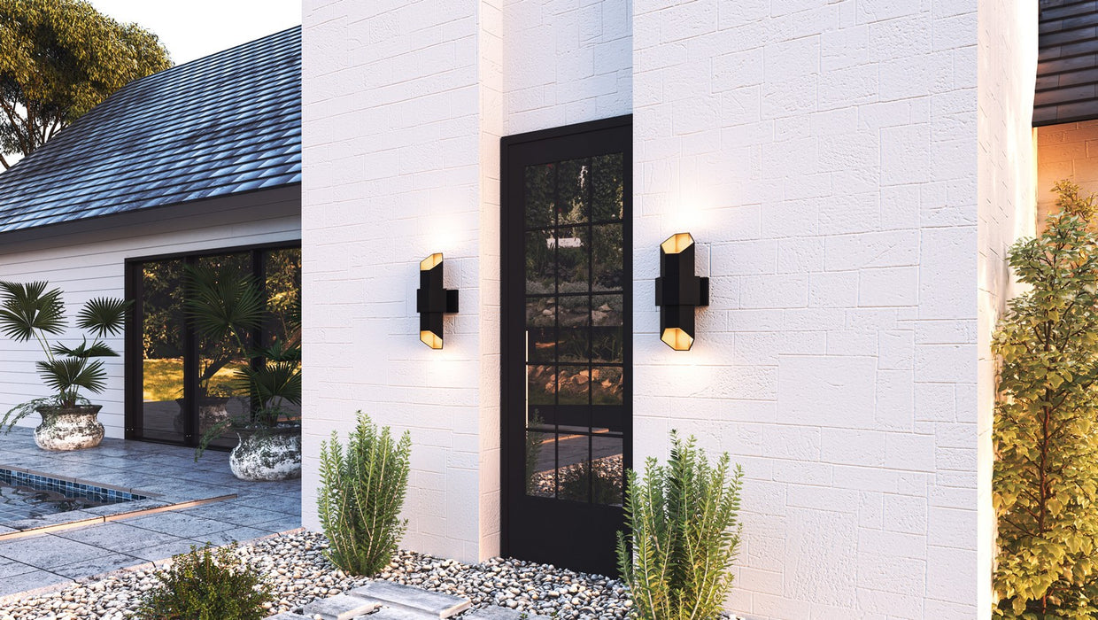 Quoizel CHS8307MBKG Chasm LED Outdoor Wall Mount, Matte Black Gold Alternate Image.jpg