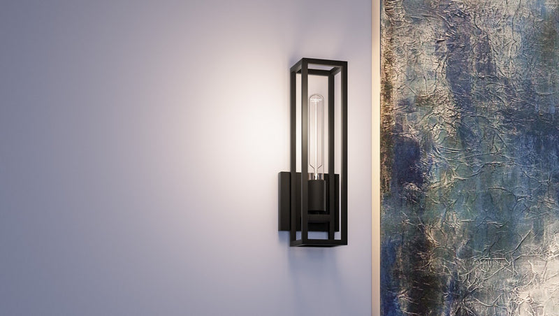 Quoizel LGN8605MBK Leighton One Light Wall Sconce, Matte Black Alternate Image 6.jpg