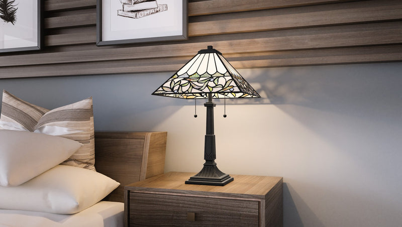 Quoizel TF16135MBK Tiffany Two Light Table Lamp, Matte Black Alternate Image.jpg