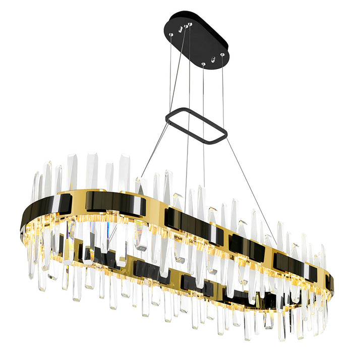 CWI Lighting 1592P43-612-RC Aya LED Chandelier Pearl Black & Titanium Gold Alt 2.jpg