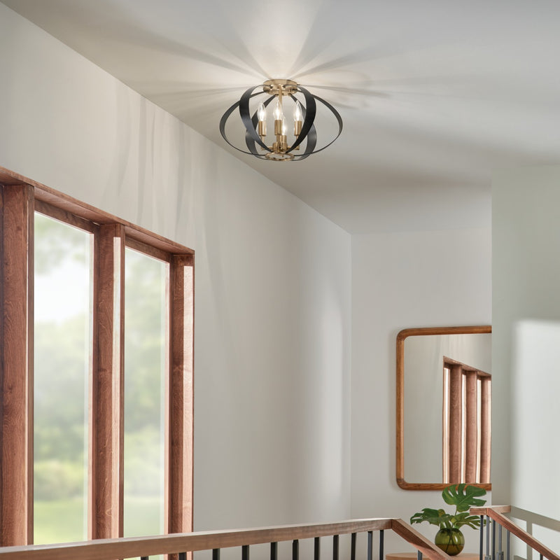 Kichler 52588CPZ Four Light Flush Mount, Champagne Bronze (4)