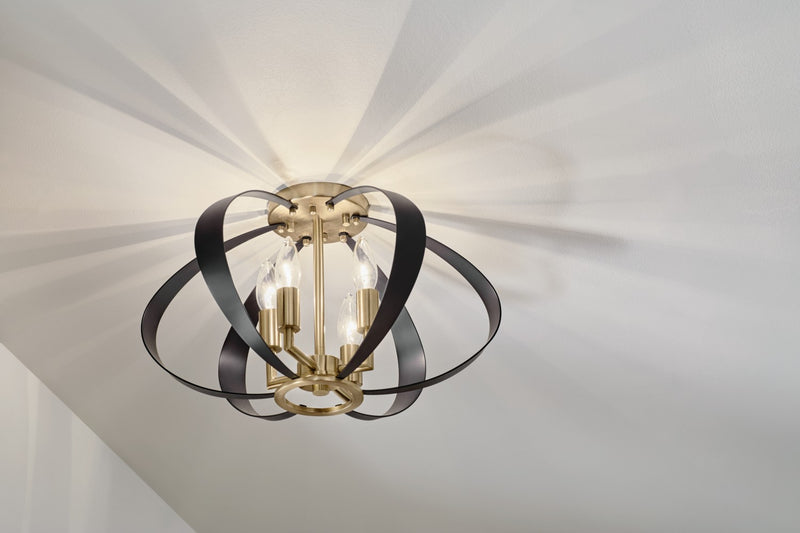 Kichler 52588CPZ Four Light Flush Mount, Champagne Bronze (5)