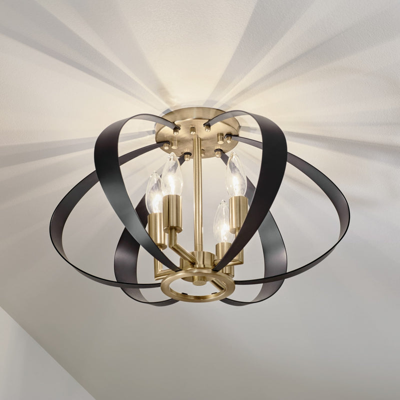 Kichler 52588CPZ Four Light Flush Mount, Champagne Bronze (6)